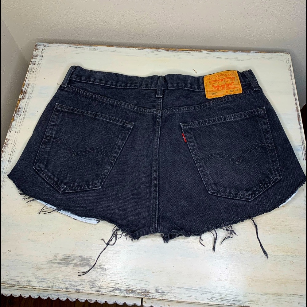 Levi Strauss Vintage 505 Black Jean Shorts High Waisted